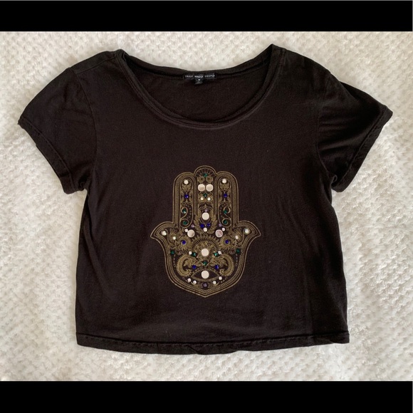 Urban Outfitters Truly Madly Deeply Hamsa Crop Top - Picture 1 of 6